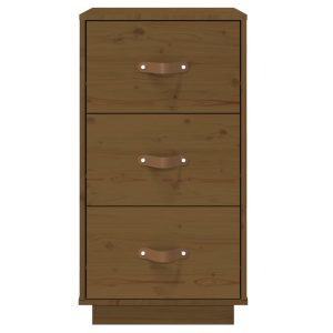 vidaXL Sängbord 2 st honungsbrun 40x40x75 cm massiv furu - Bild 7