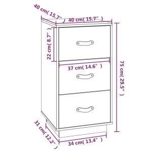 vidaXL Sängbord 2 st honungsbrun 40x40x75 cm massiv furu - Bild 11