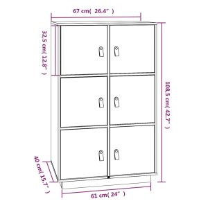 vidaXL Vitrinskåp vit 34x40x108,5 cm massiv furu - Bild 9