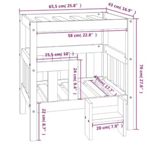 vidaXL Hundbädd honungsbrun 65,5x43x70 cm massiv furu - Bild 8