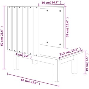 vidaXL Kattkoja 60x36x60 cm massiv furu - Bild 8