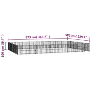 vidaXL Hundgård för utomhusbruk stål 50,81 m² - Bild 6