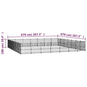 vidaXL Hundgård för utomhusbruk stål 46,1 m² - Bild 6