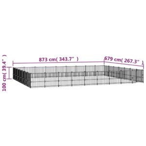 vidaXL Hundgård för utomhusbruk stål 59,28 m² - Bild 6