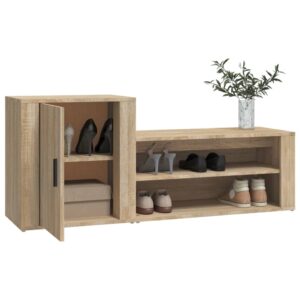 vidaXL Skohylla sonoma-ek 130x35x54 cm konstruerat trä - Bild 4