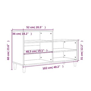 vidaXL Skoskåp svart 102x36x60 cm konstruerat trä - Bild 9