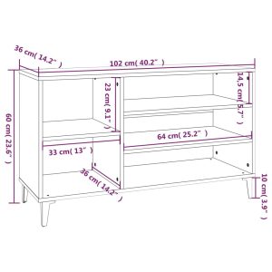 vidaXL Skoskåp vit högglans 102x36x60 cm konstruerat trä - Bild 8