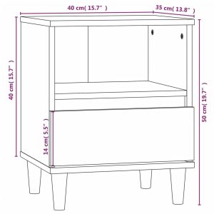 vidaXL Sängbord 2 st Rökfärgad ek 40x35x50 cm - Bild 11