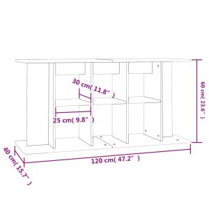 vidaXL Akvariebänk brun ek 120x40x60 cm konstruerat trä - Bild 8