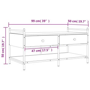 vidaXL Soffbord brun ek 99x50x50 cm konstruerat trä - Bild 11