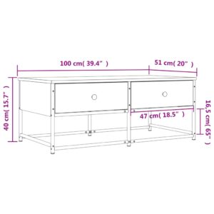 vidaXL Soffbord svart 100x51x40 cm konstruerat trä - Bild 11