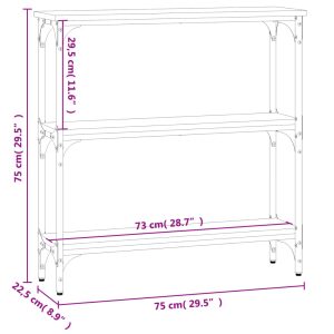 vidaXL Avlastningsbord sonoma-ek 75x22,5x75 cm konstruerat trä - Bild 9