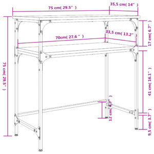 vidaXL Konsolbord svart 75x35,5x75 cm konstruerat trä - Bild 9