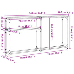 vidaXL Avlastningsbord brun ek 145x22,5x75 cm konstruerat trä - Bild 9