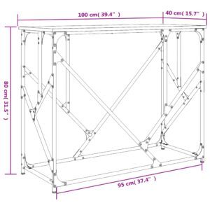 vidaXL Avlastningsbord rökfärgad ek 100x40x80 cm konstruerat trä - Bild 9