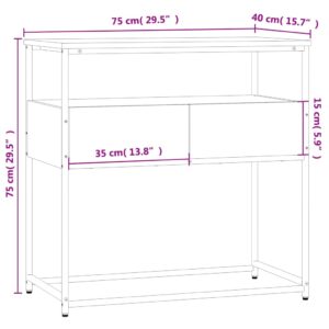 vidaXL Avlastningsbord svart 75x40x75 cm konstruerat trä - Bild 11