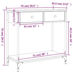 vidaXL Avlastningsbord sonoma-ek 75x34,5x75 cm konstruerat trä - Bild 11