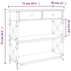 vidaXL Avlastningsbord svart 75x28x75 cm konstruerat trä - Bild 11