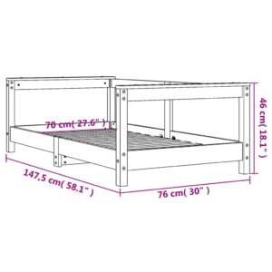 vidaXL Sängram för barnsäng 70x140 cm massiv furu - Bild 9