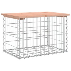 vidaXL Trädgårdsbänk gabion-design 63x44x42 cm massivt douglasträ - Bild 2