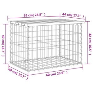 vidaXL Trädgårdsbänk gabion-design 63x44x42 cm massivt douglasträ - Bild 8