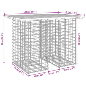 vidaXL Trädgårdsbänk gabion-design 100x70x72 cm massivt douglasträ - Bild 8