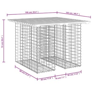 vidaXL Trädgårdsbänk gabion-design 100x102x72 cm massiv furu - Bild 8