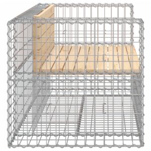 vidaXL Trädgårdsbänk gabion-design 143x71x65,5 cm massiv furu - Bild 4