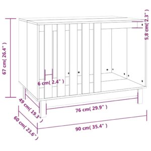 vidaXL Hundkoja 90x60x67 cm massiv furu - Bild 8