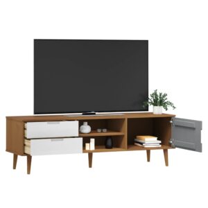 vidaXL Tv-bänk MOLDE brun 158x40x49 cm massiv furu - Bild 3