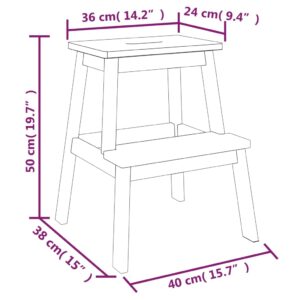 vidaXL Stegpall 40x38x50 cm massivt akaciaträ - Bild 8