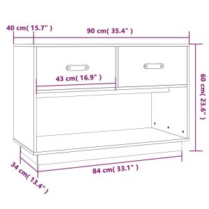 vidaXL Tv-bänk vit 90x40x60 cm massiv furu - Bild 10