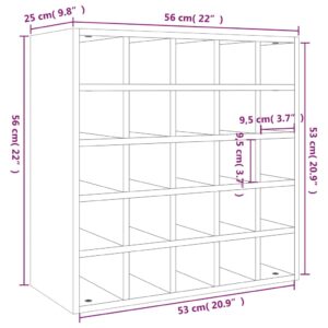 vidaXL Vinskåp 56x25x56 cm massiv furu - Bild 8