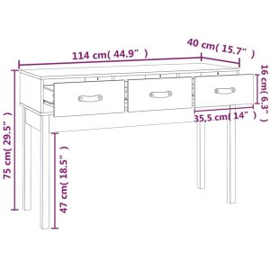 vidaXL Konsolbord honungsbrun 114x40x75 cm massiv furu - Bild 9