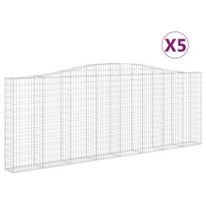 vidaXL Gabioner bågformade 5 st 400x30x140/160 cm galvaniserat järn - Bild 2