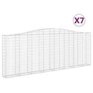 vidaXL Gabioner bågformade 7 st 400x30x140/160 cm galvaniserat järn - Bild 2