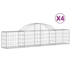 vidaXL Gabion bågformad 4 st 200x30x40/60 cm galvaniserat järn - Bild 2