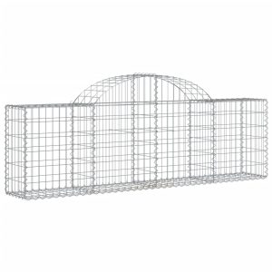 vidaXL Gabion bågformad 2 st 200x30x60/80 cm galvaniserat järn - Bild 3