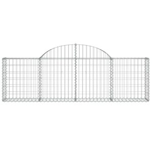 vidaXL Gabion bågformad 2 st 200x30x60/80 cm galvaniserat järn - Bild 4