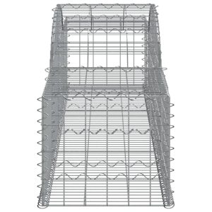 vidaXL Gabion bågformad 12 st 300x50x40/60 cm galvaniserat järn - Bild 5