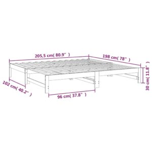 vidaXL Utdragbar dagbädd 2x(100x200) cm massiv furu - Bild 12