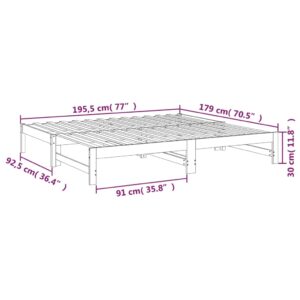 vidaXL Utdragbar dagbädd 2x(90x190) cm massiv furu - Bild 12