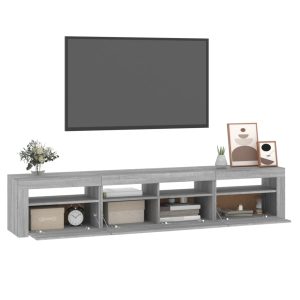 vidaXL TV-bänk med LED-belysning grå sonoma 210x35x40 cm - Bild 6