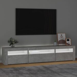 vidaXL Tv-bänk med LED-belysning Betonggrå 195x35x40 cm - Bild 3