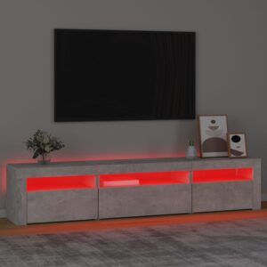 vidaXL Tv-bänk med LED-belysning Betonggrå 195x35x40 cm - Bild 5