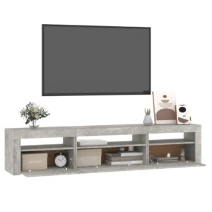 vidaXL Tv-bänk med LED-belysning Betonggrå 195x35x40 cm - Bild 6