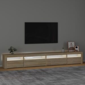 vidaXL Tv-bänk med LED-belysning sonoma ek 270x35x40 cm - Bild 3