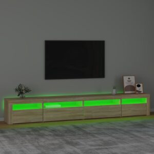 vidaXL Tv-bänk med LED-belysning sonoma ek 270x35x40 cm - Bild 4