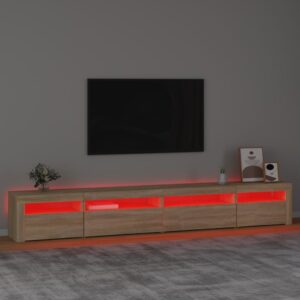 vidaXL Tv-bänk med LED-belysning sonoma ek 270x35x40 cm - Bild 5