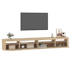 vidaXL Tv-bänk med LED-belysning sonoma ek 270x35x40 cm - Bild 6